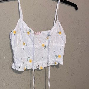 Flower print crop top